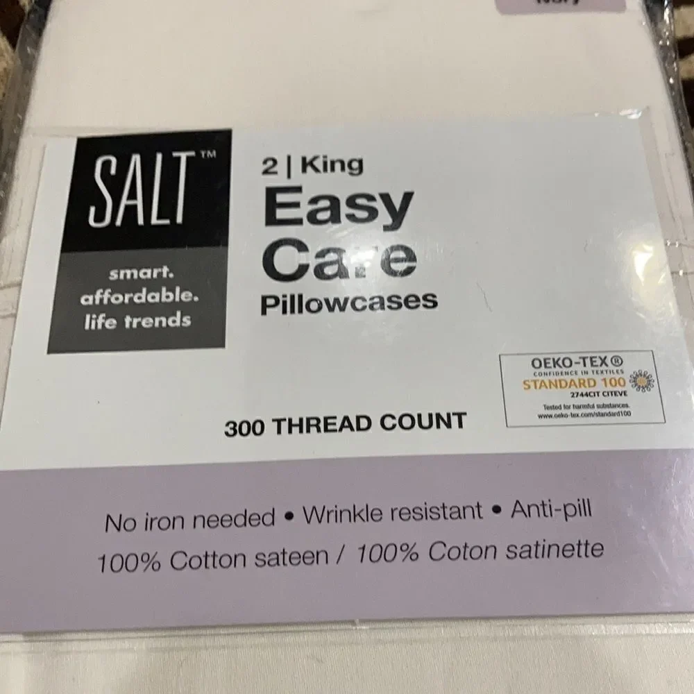 New SALT™ 300-Thread-Count Cotton Sateen Pillowcases (Set of 2) ivory